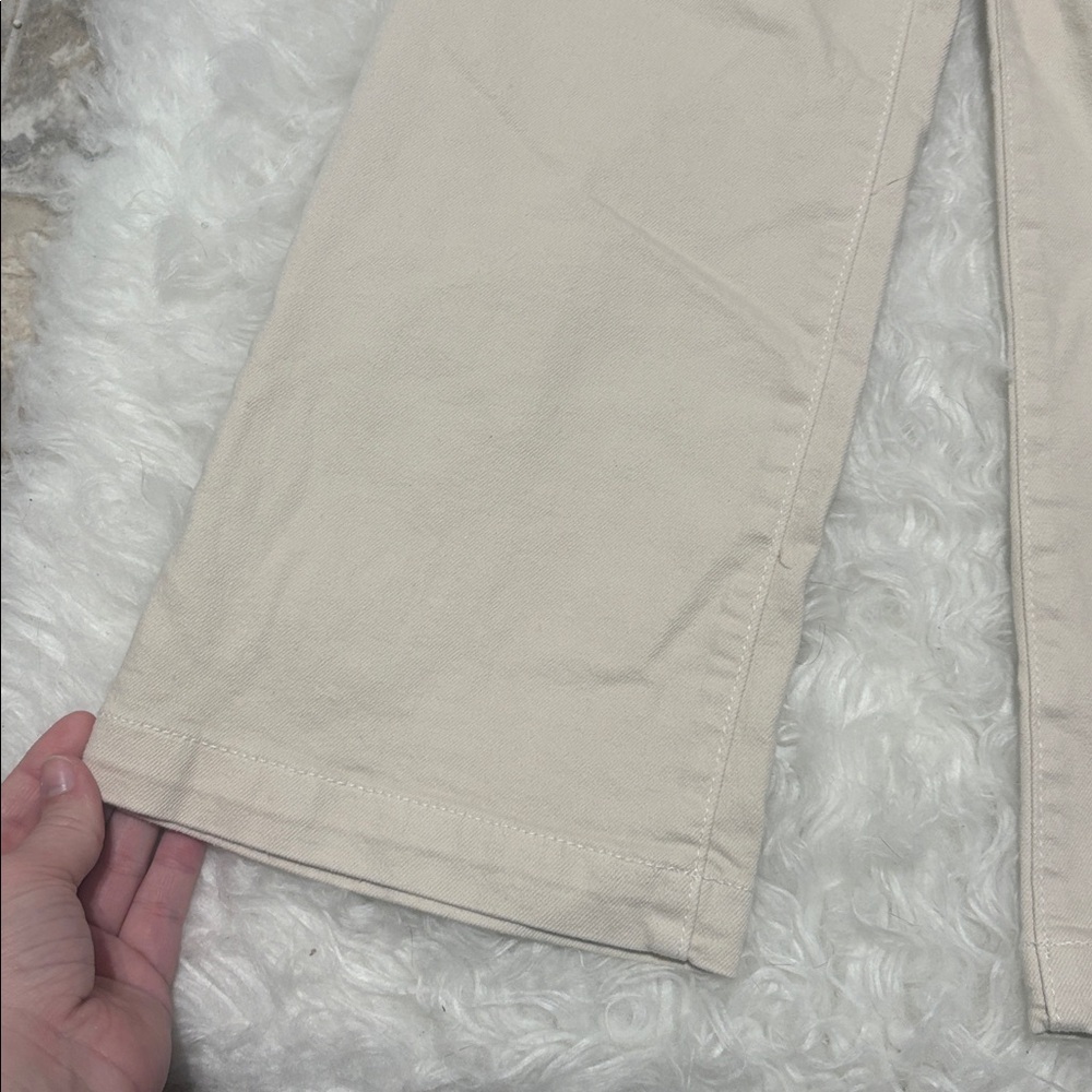 NWT Cat & Jack Beige Wide Leg Mid Rise Adjustable Waist Denim Pants Kids 7 - Picture 3 of 9